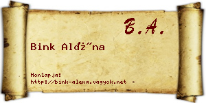 Bink Aléna névjegykártya